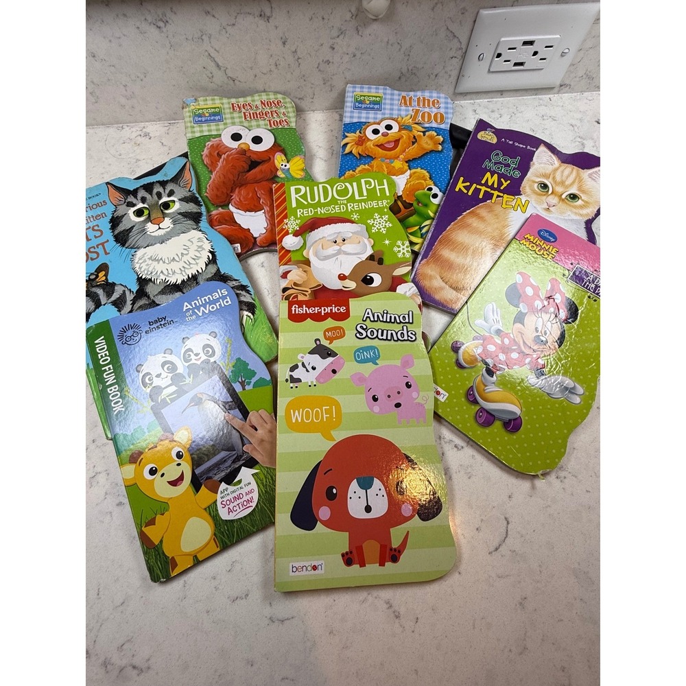 Lot of 8 Board Books Sesame Street‎ Disney Minnie Baby Einstein Fisher-Price